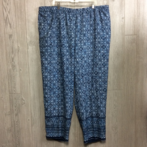 Blair Pants - New Blair Blue Printed Pants PLUS SIZE 2X